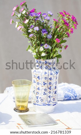 Still life with a vase of flowers