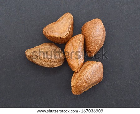 Studio shot of brazil nuts on black background