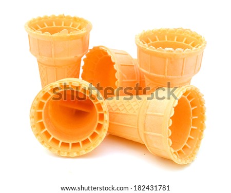 stack of cake cones or wafer cones