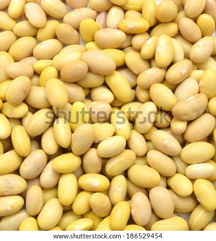 Raw canary beans (peruano beans, yellow beans) on  background