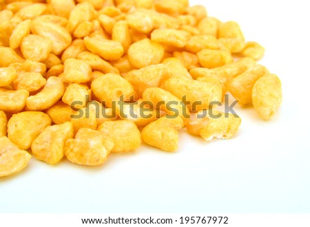 Corn cereals isolated on white background
