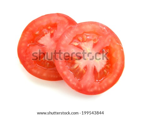 Fresh slice tomato on white background