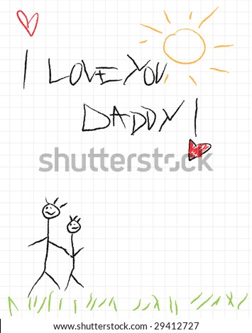 Logo Design Love on Stock Vector   I Love You Daddy  Vector Card Design For Father S Day
