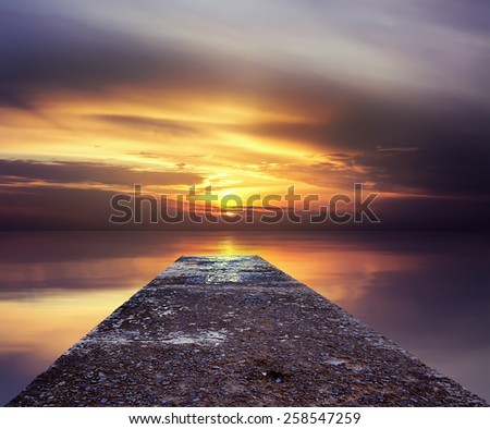 road at sunrise / photo collage imitation abstract background image