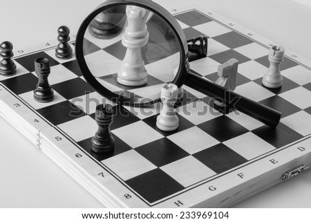 chess game strategy concept photo black and white