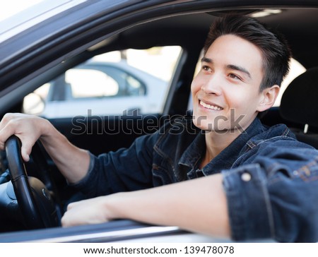 Handsome male driver