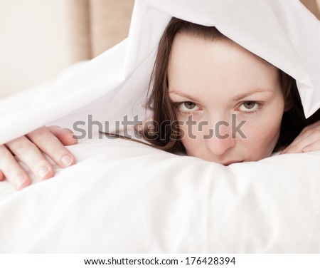 Woman with lack of sleep