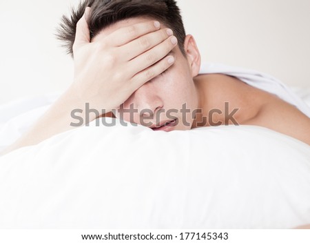 Man with lack of sleep