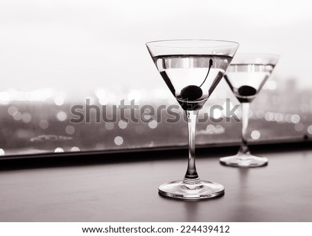 Cocktail in martini glasses