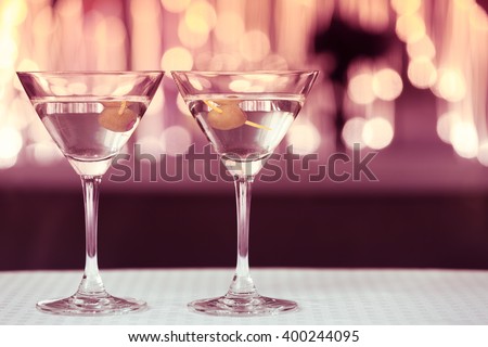 Pair of cocktail glasses.