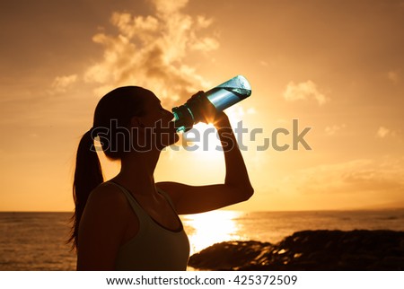 Female drinking water.