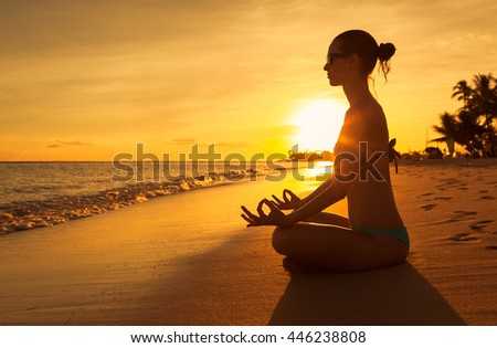 Peaceful meditation on the beach.