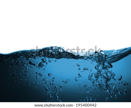 water wave with bubbles