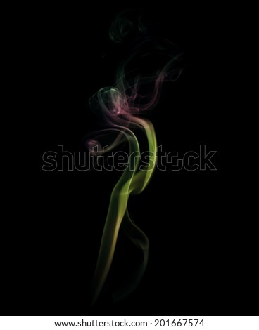 High resolution abstract colored smoke isolated on a black background
