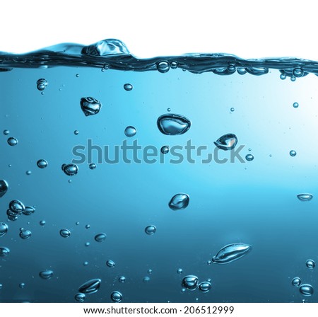 High resolution. Wave and bubbles to clean drinking water.