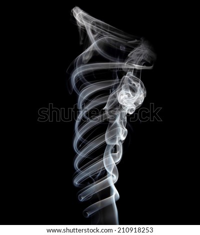 High resolution. Beautiful abstract stream of smoke on black background