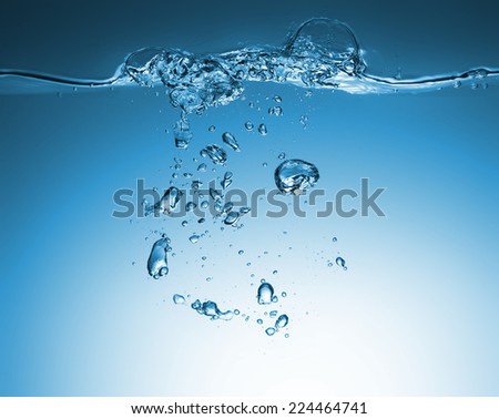 High resolution. Wave and bubbles to clean drinking water