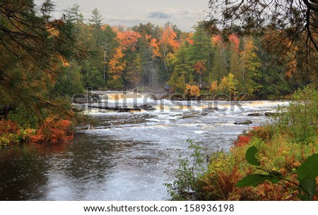 Tahquamenon Falls State Park island upper Peninsula Michigan in the Autumn