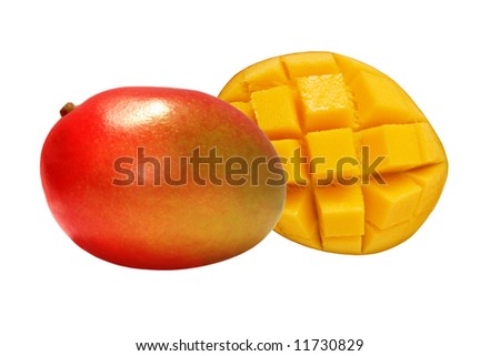 Red mango isolated on white background