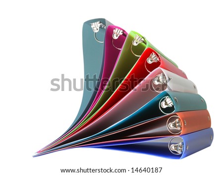 Elegant curve formed by colorful binder for school, office abstract background