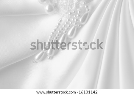White Satin and pearls for abstract background