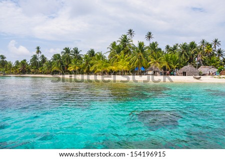 Perfect native caribbean village on crystal clear island San Blas Panama Central America Latin American Culture Perfect native caribbean village on crystal clear island San Blas Panama Central America Latin American Culture