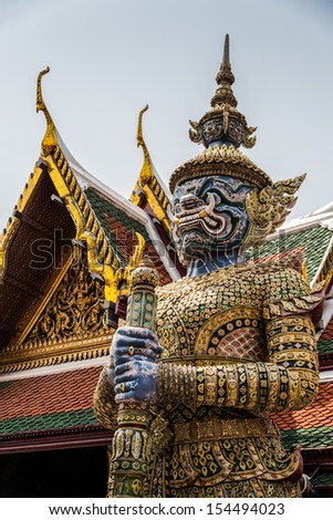 Sculpture at Royal Palace, Bangkok City, Religion, Culture and Tradition, South East Asia, Thailand.