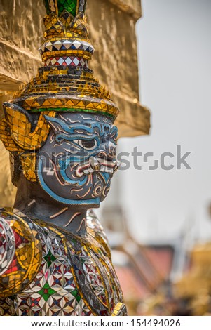 Sculpture at Royal Palace, Bangkok City, Religion, Culture and Tradition, South East Asia, Thailand.