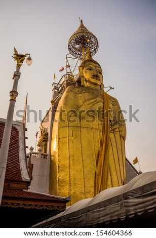 Huge Golden Big Buddha, Culture, Religion, Tradition, Bangkok City. South East Asia. Thailand.