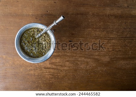 Mate Herbs Drink traditional from Argentina, Straw.
