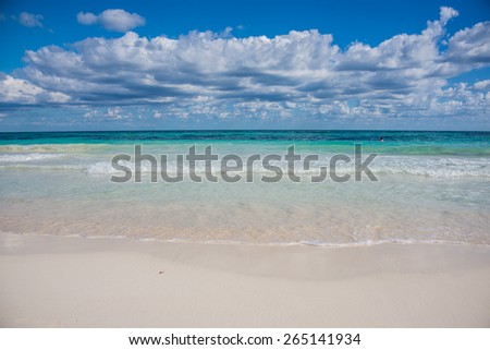 Beautiful ocean at caribbean destination, traveling Mexico. Central America.
