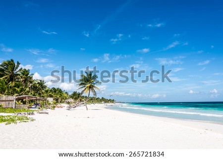 Beautiful ocean at caribbean destination, traveling Mexico. Central America.