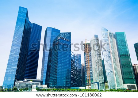 Skyscrapers of Singapore business district.