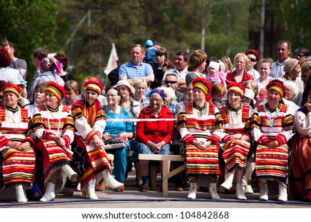 VINNICI, LENINGRAD REGION, RUSSIA - JUNE 10: Local people during celebrate the annual holiday Vepsian national culture 