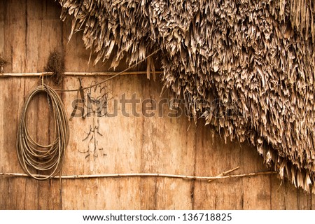 BERDUT, MALAYSIA - APR 8:  House in village Orang Asli in his village on Apr 8, 2013 in Berdut, Malaysia. More than 76% of all Orang Asli live below the poverty line, life expectancy - 53 years old.