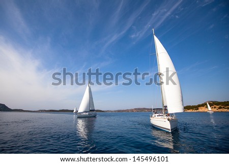 Sailing yacht race - picture with space for text (or logos)
