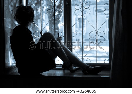 stock photo : Abstract picture about woman's loneliness