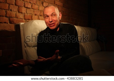 TOMSK, RUSSIA - MARCH 4: Musician, songwriter, radio broadcaster and  founder and leader of the \