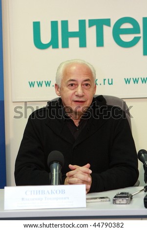 TOMSK, RUSSIA - DEC 4: Vladimir Spivakov - artistic director and chief conductor of the National Philharmonic Orchestra of Russia in agency Interfax-Siberia, December 4, 2009 in Tomsk, Russia.