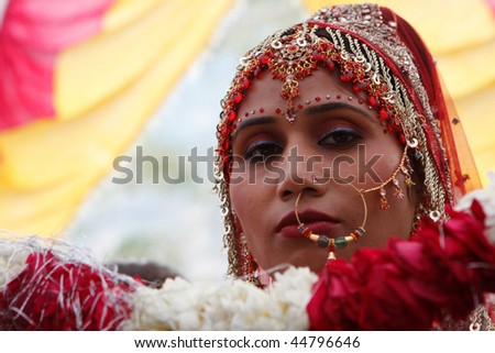 Haridwar India January 14 The Bride In A Traditional Indian Wedding 