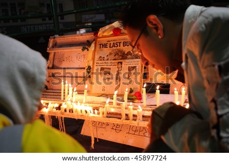 GANGTOK, INDIA - NOVEMBER 30: People light up candles in memory of victims of terrorist attack in Mumbai on November 30, 2008 in Gangtok, India.