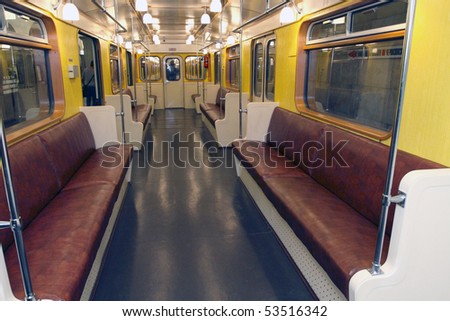 MOSCOW - MAY 15: Vintage car, replica of the first 1934 train, sets off on May 15 marking the 75th anniversary of Moscow Metro, May 15, 2010 in Moscow, Russia.
