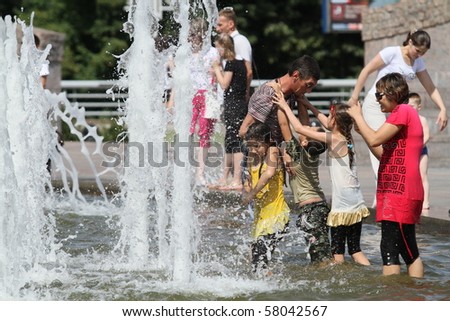 MOSCOW - JUNE 26: Anomalous heatwave in Moscow, established since mid-June, the air temperature does not drop below 30 degrees Celsius, June 26, 2010 in Moscow, Russia.
