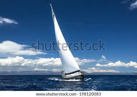 Luxury yachts Boat in sailing regatta Luxury yachts Boat in sailing regatta