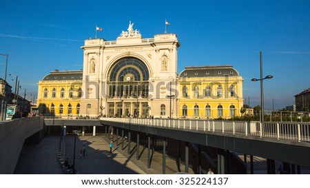 BUDAPEST, HUNGARY - CIRCA SEPTEMBER 2015: Budapest Keleti railway station (Hungarian: Budapest Keleti palyaudvar) opened August 16, 1884.