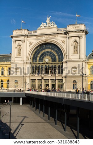 BUDAPEST, HUNGARY - CIRCA SEPTEMBER 2015: Budapest Keleti railway station (Hungarian: Budapest Keleti palyaudvar) opened in 1884.