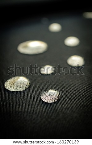 Water droplets on  is fiber Waterproof fabric