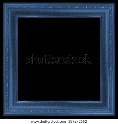 Picture frame colorful wood frame in black background.