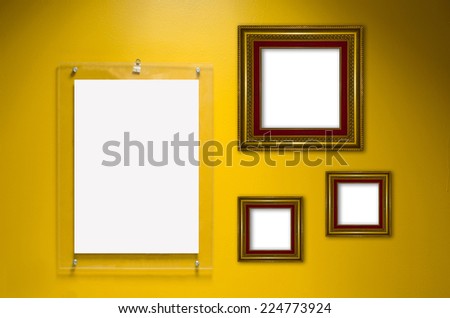 Acrylic acrylic signs on the walls yellow