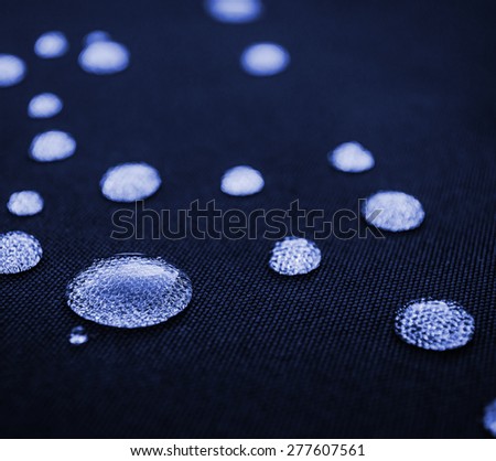 Water droplets on  is fiber Waterproof fabric colorful